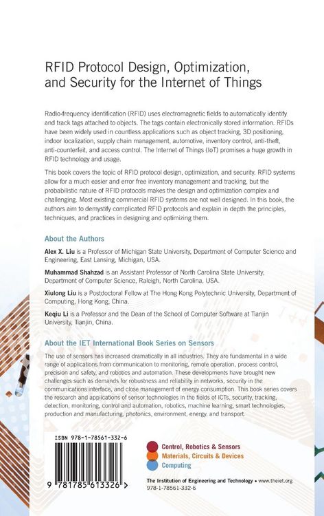 Produktbild: Rfid Protocol Design, Optimization, and Security for the Internet of Things