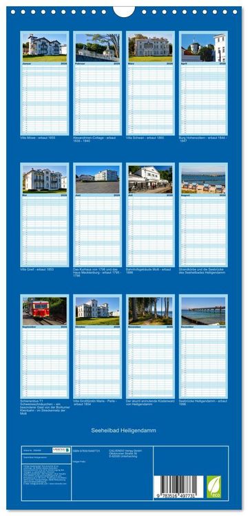 Produktbild: Familienplaner 2026 - Seeheilbad Heiligendamm mit 5 Spalten (Wandkalender, 21 x 45 cm) CALVENDO