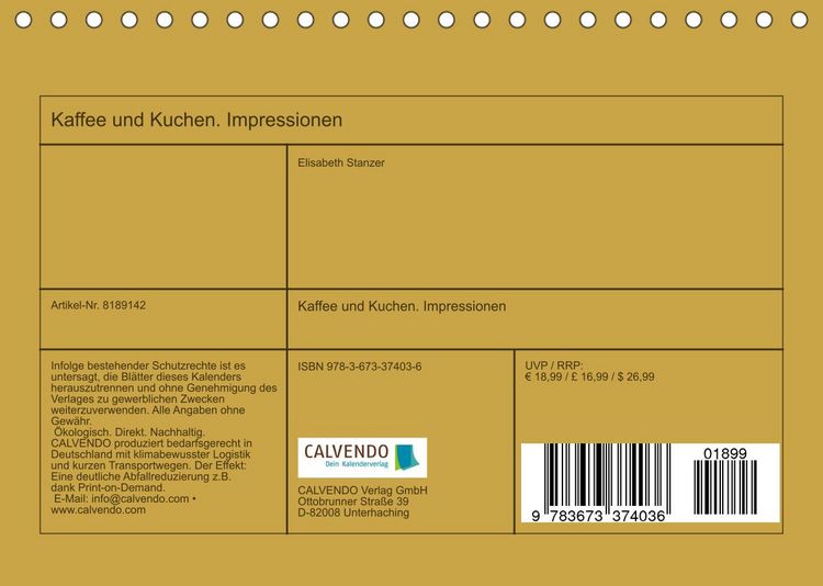 Produktbild: Kaffee und Kuchen. Impressionen (Tischkalender 2022 DIN A5 quer)