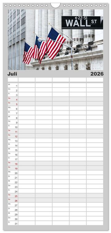 Produktbild: Familienplaner 2026 - New York City - Atemberaubende Ansichten mit 5 Spalten (Wandkalender, 21 x 45 cm) CALVENDO