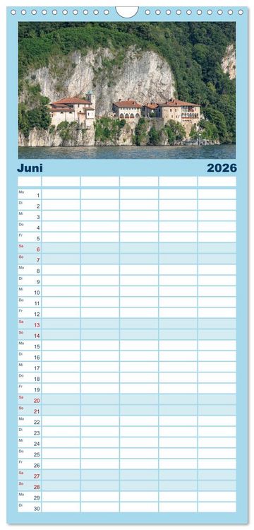 Produktbild: Familienplaner 2026 - Lago Maggiore - Mediterranes Flair umgeben von Bergen mit 5 Spalten (Wandkalender, 21 x 45 cm) CALVENDO