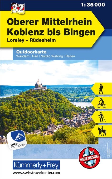 Produktbild: Kümmerly+Frey Outdoorkarte Deutschland 32 Oberer Mittelrhein, Koblenz bis Bingen 1:35.000