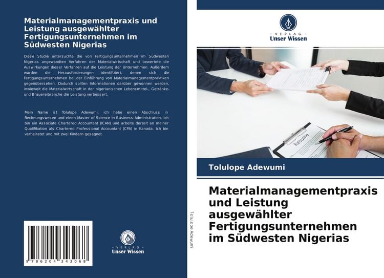 Produktbild: Materialmanagementpraxis und Leistung ausgew&auml;hlter Fertigungsunternehmen im S&uuml;dwesten Nigerias