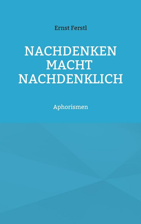 Produktbild: Nachdenken macht nachdenklich