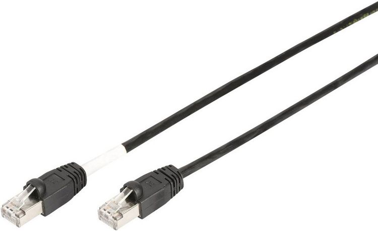 Produktbild: Digitus DK-1644-050/BL-OD RJ45 Patchkabel CAT 6 S/FTP 5.00 m Schwarz UV-Best&auml;ndig, verdrillte Paare 1 St.