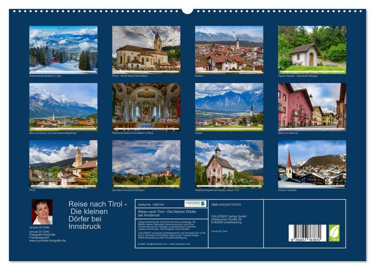 Produktbild: Reise nach Tirol - Die kleinen D&ouml;rfer bei Innsbruck (hochwertiger Premium Wandkalender 2026 DIN A2 quer), Kunstdruck in Hochglanz