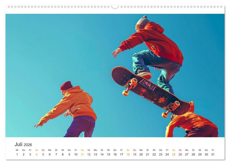 Produktbild: Skateboarding - tolle Momente (hochwertiger Premium Wandkalender 2026 DIN A2 quer), Kunstdruck in Hochglanz