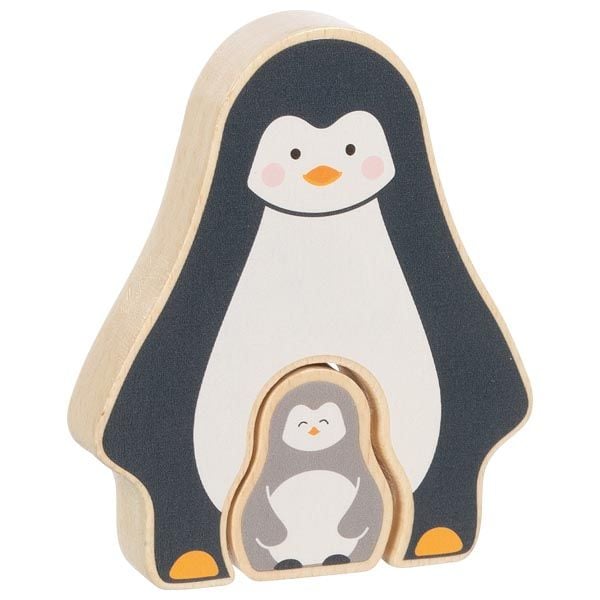 Produktbild: Goki 57333 - Aufstellpuzzle Pinguin, 2-teilig, Holz, 12x10cm
