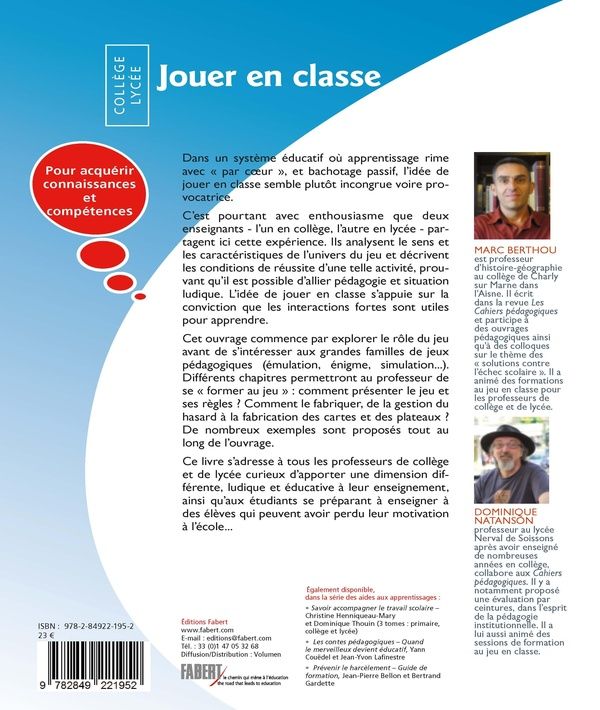 Produktbild: Jouer en classe