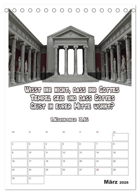 Produktbild: drei.sechzehn - Der Jesus Kalender (Tischkalender 2026 DIN A5 hoch), CALVENDO Monatskalender
