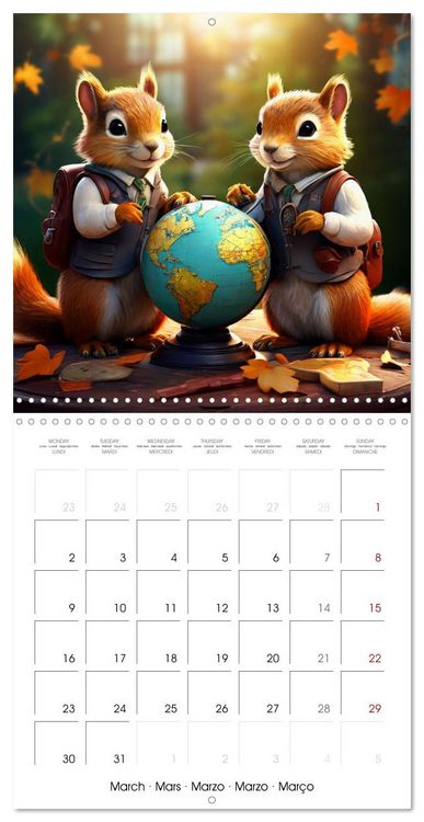 Produktbild: Squirrels Monthly Calendar (Wall Calendar 2026 12 &times; 12 Inch) CALVENDO 12 Month Wall Calendar