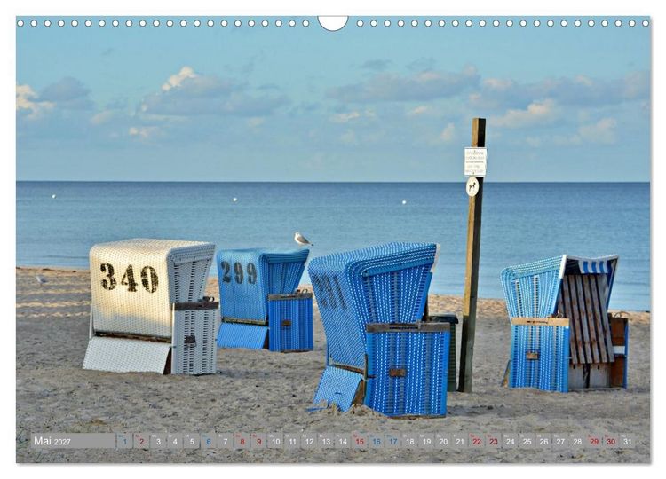 Produktbild: Strandk&ouml;rbe - Lieblinge an Nord- und Ostsee (Wandkalender 2027 DIN A3 quer), CALVENDO Monatskalender