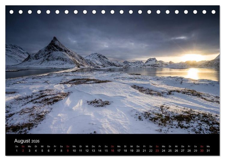 Produktbild: Lofoten Impressionen von Armin Fuchs (Tischkalender 2026 DIN A5 quer), CALVENDO Monatskalender