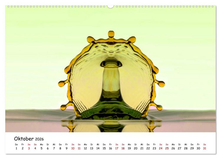 Produktbild: Wassertropfen - Kunstwerke der Natur (hochwertiger Premium Wandkalender 2026 DIN A2 quer), Kunstdruck in Hochglanz