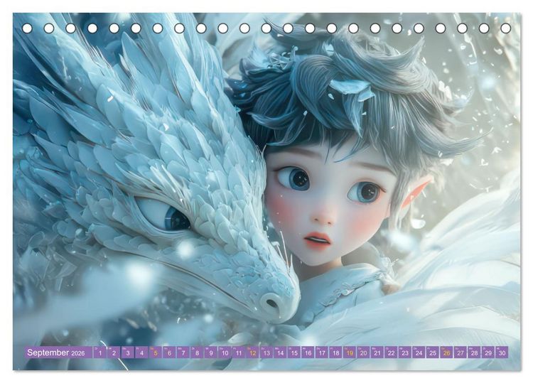 Produktbild: Winterliche Fantasie Anim&eacute; (Tischkalender 2026 DIN A5 quer), CALVENDO Monatskalender