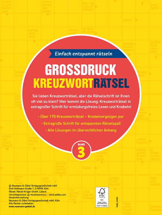 Produktbild: Gro&szlig;druck Kreuzwortr&auml;tsel Band 3 - R&auml;tselbuch f&uuml;r Senioren & Rentner mit gro&szlig;er Schrift