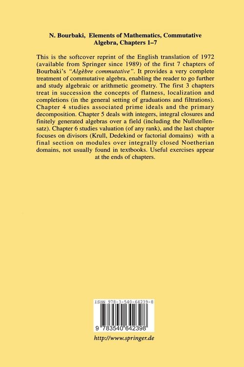 Produktbild: Commutative Algebra