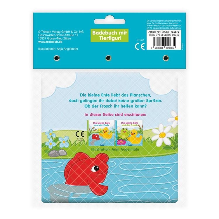 Produktbild: Tr&ouml;tsch Badebuch mit Tierfigur Die kleine Ente und der Frosch