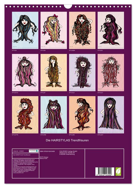 Produktbild: Die HAIRSTYLAS Trendfrisuren (Wandkalender 2026 DIN A3 hoch), CALVENDO Monatskalender
