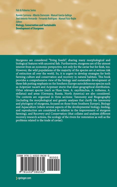 Produktbild: Biology, Conservation and Sustainable Development of Sturgeons