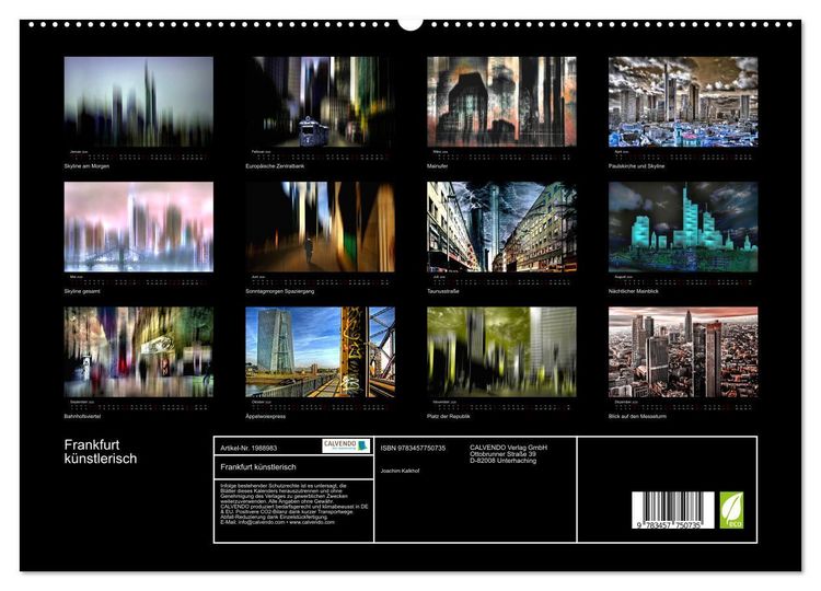 Produktbild: Frankfurt k&uuml;nstlerisch (hochwertiger Premium Wandkalender 2026 DIN A2 quer), Kunstdruck in Hochglanz