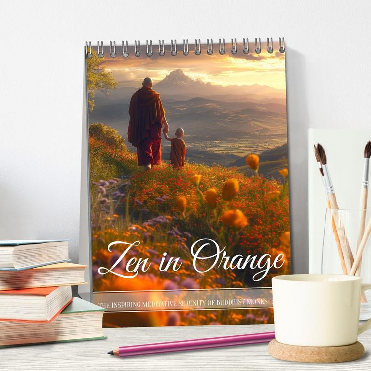 Produktbild: Zen in Orange (Desk Calendar 2026 DIN A5 portrait), CALVENDO 12 Month DeskCalendar