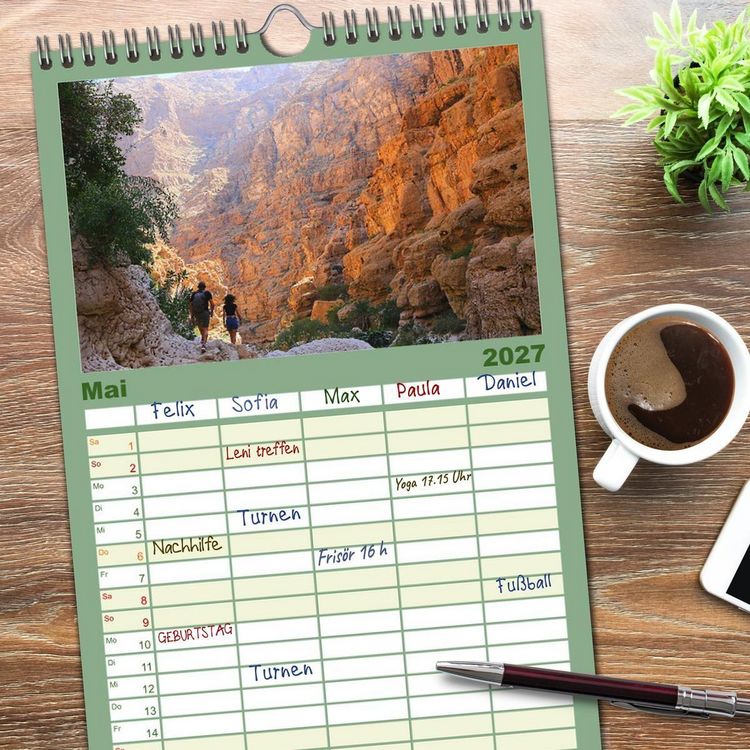 Produktbild: Familienplaner 2027 - Unterwegs im Weihrauchland Oman mit 5 Spalten (Wandkalender, 21 x 45 cm) CALVENDO