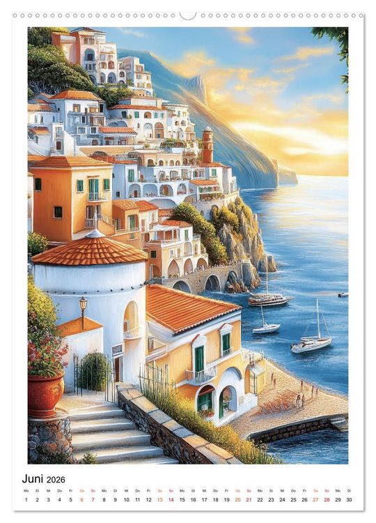 Produktbild: Dolce Vita an der K&uuml;ste von Amalfi (hochwertiger Premium Wandkalender 2026 DIN A2 hoch), Kunstdruck in Hochglanz