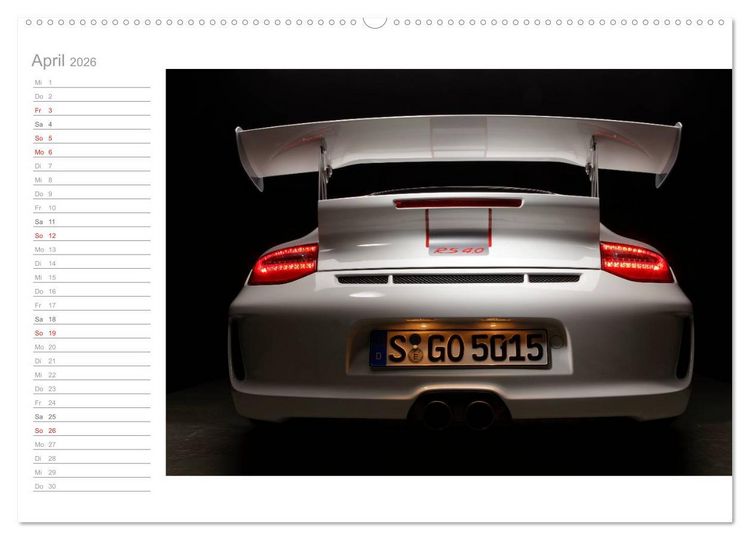 Produktbild: Porsche GT3RS 4,0 (Wandkalender 2026 DIN A2 quer), CALVENDO Monatskalender