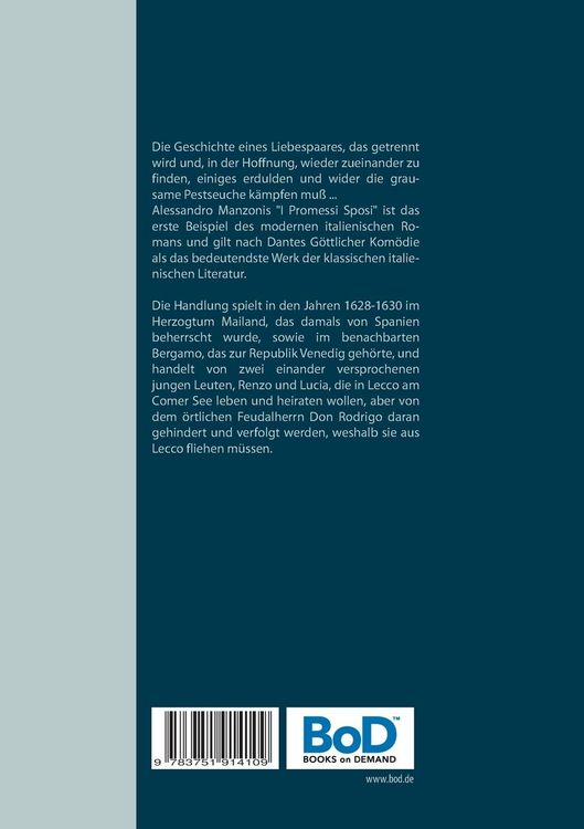Produktbild: Die Verlobten. Eine mail&auml;ndische Geschichte aus dem 17. Jahrhundert