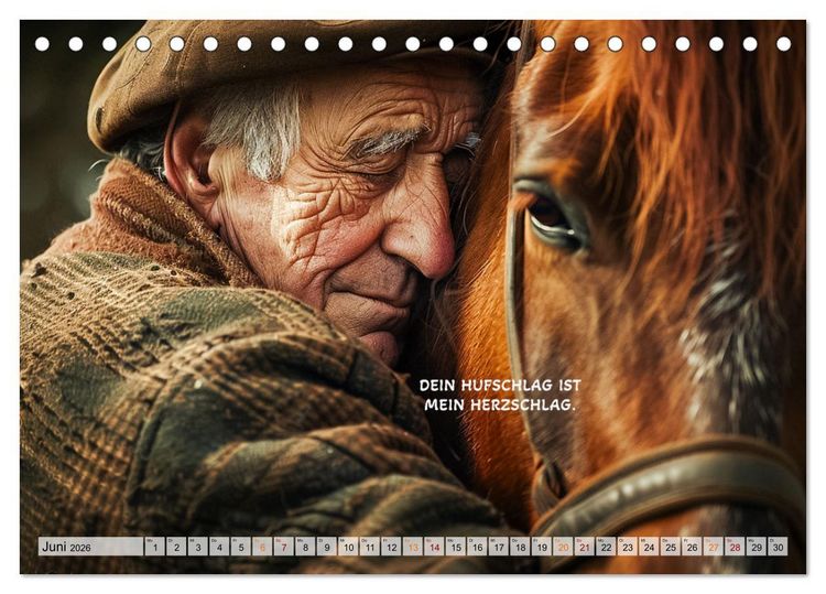 Produktbild: Pferde und Seelenspr&uuml;che (Tischkalender 2026 DIN A5 quer), CALVENDO Monatskalender