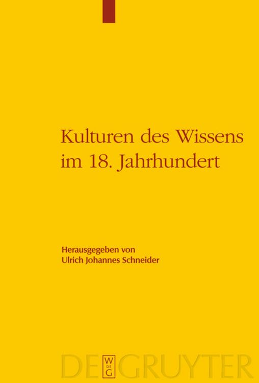 Produktbild: Kulturen des Wissens im 18. Jahrhundert