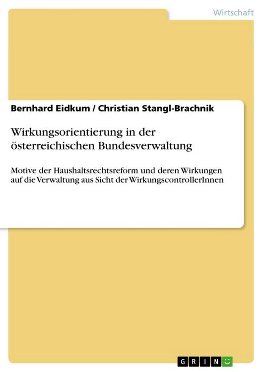 Produktbild: Wirkungsorientierung in der &ouml;sterreichischen Bundesverwaltung
