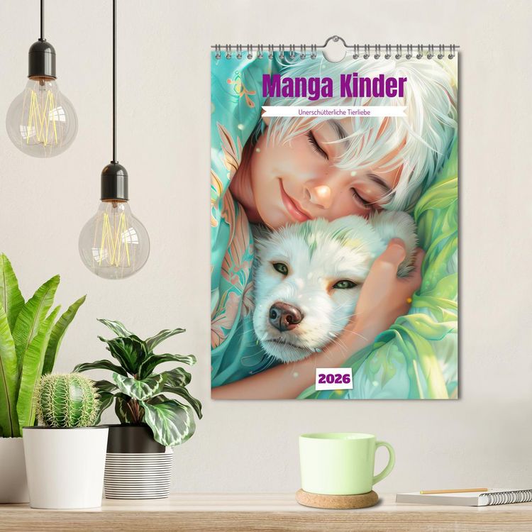 Produktbild: Manga Kinder - Unersch&uuml;tterliche Tierliebe (Wandkalender 2026 DIN A4 hoch), CALVENDO Monatskalender