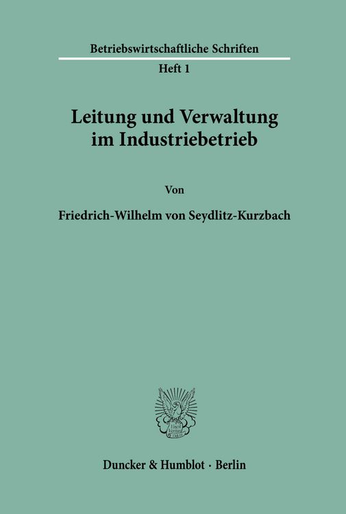 Produktbild: Leitung und Verwaltung im Industriebetrieb.