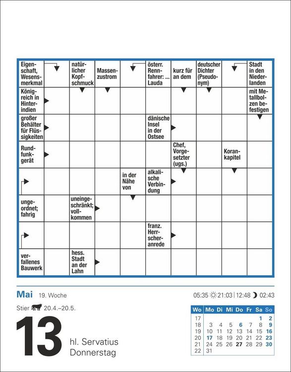 Produktbild: Kreuzwortr&auml;tsel Tagesabrei&szlig;kalender 2027