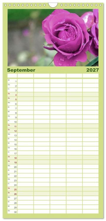 Produktbild: Familienplaner 2027 - Meine kleine Auszeit mit 5 Spalten (Wandkalender, 21 x 45 cm) CALVENDO