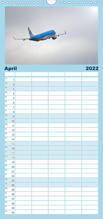 Produktbild: Familienplaner Airliner im Fokus (Wandkalender 2022 , 21 cm x 45 cm, hoch)
