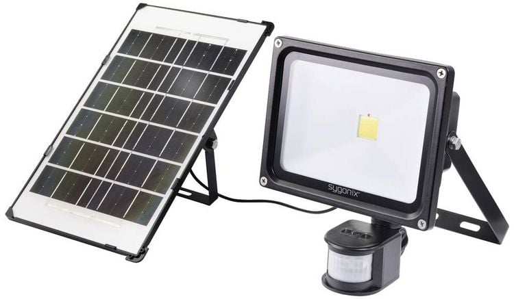 Produktbild: Sygonix SY-5461110 Solar-Spot mit Bewegungsmelder 30W Leuchtfarben: Neutralwei&szlig;
