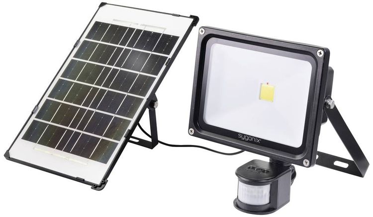 Sygonix SY-5461110 Solar-Spot mit Bewegungsmelder 30W Neutralweiß Schwarz