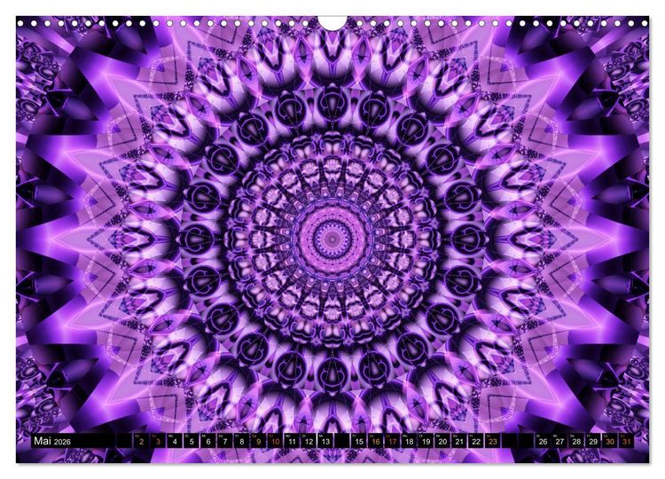 Produktbild: Energie - Mandalas, Spiritualit&auml;t durch die Farbe Lila (Wandkalender 2026 DIN A3 quer), CALVENDO Monatskalender