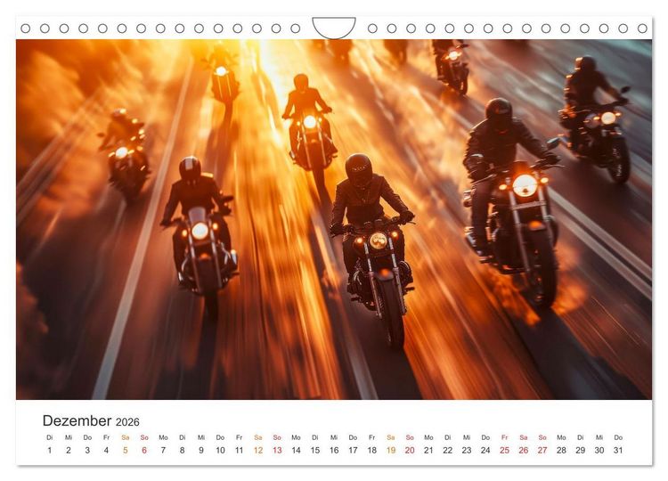 Produktbild: Motorrad tolle Momente (Wandkalender 2026 DIN A4 quer), CALVENDO Monatskalender
