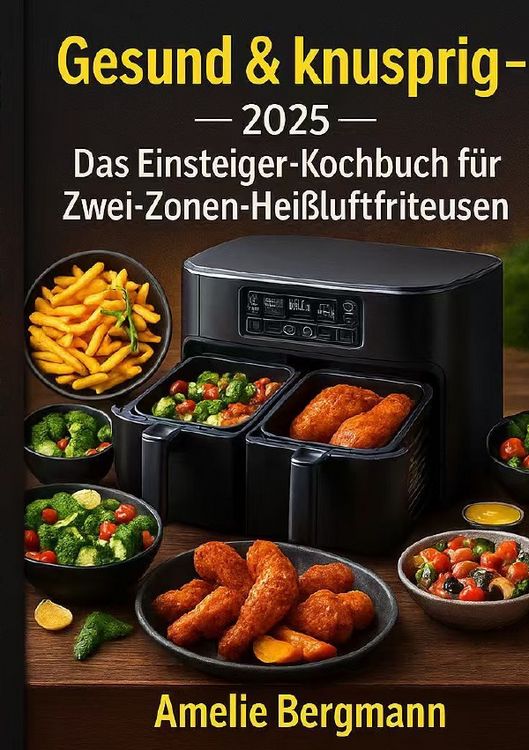 Produktbild: Gesund &amp; knusprig &ndash;2025 Das Einsteiger-Kochbuch f&uuml;r Zwei-Zonen-Hei&szlig;luftfritteusen