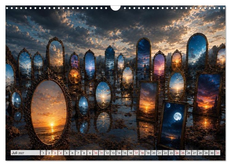 Produktbild: Traumwelten zwischen Zeit und Fantasie (Wandkalender 2027 DIN A3 quer), CALVENDO Monatskalender