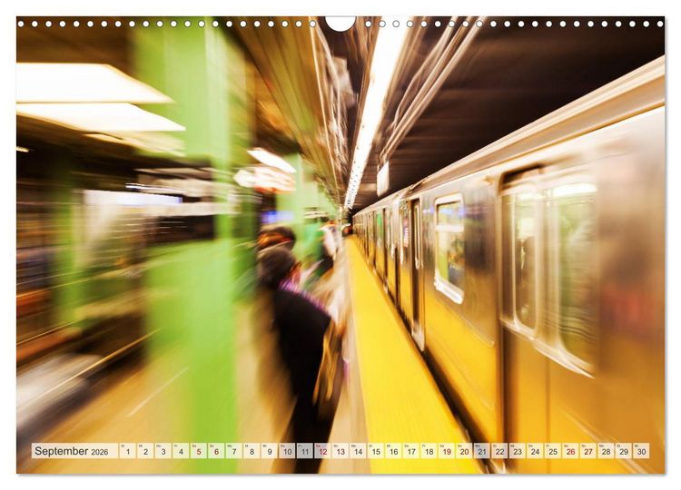 Produktbild: U-Bahn - Szenen an U-Bahnstationen in Europa und New York (Wandkalender 2026 DIN A3 quer), CALVENDO Monatskalender