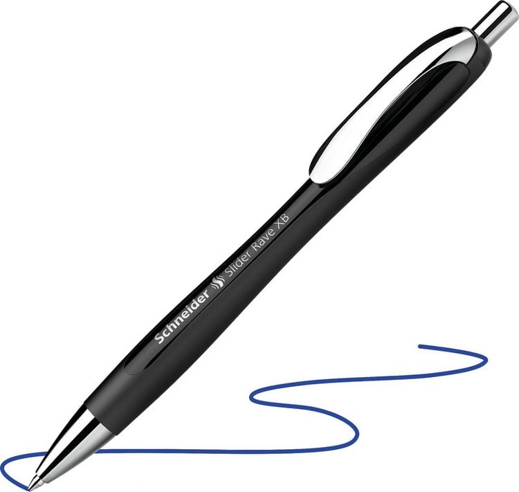 Produktbild: Schneider Kugelschreiber Slider Rave schwarz-schwarz, Mine XB blau
