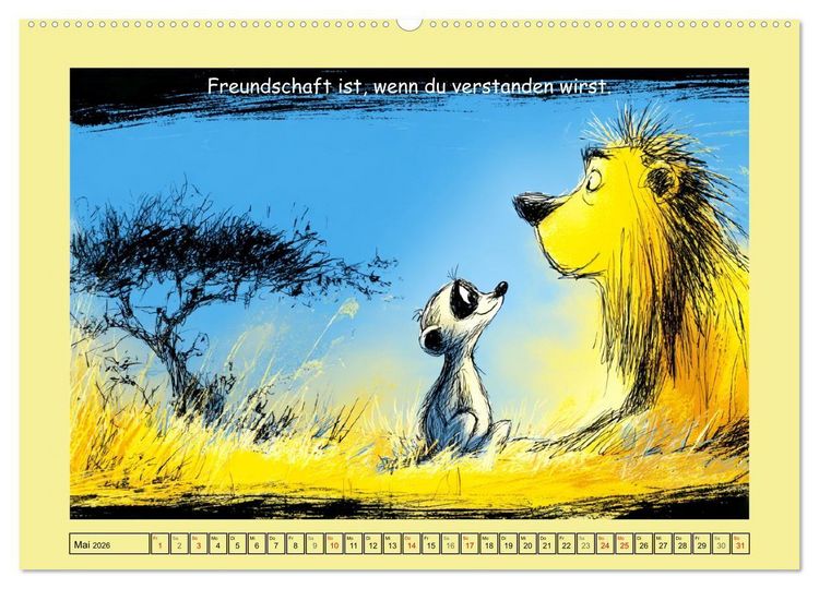 Produktbild: Kleine W&auml;chter. Erdm&auml;nnchen und Weisheiten (hochwertiger Premium Wandkalender 2026 DIN A2 quer), Kunstdruck in Hochglanz