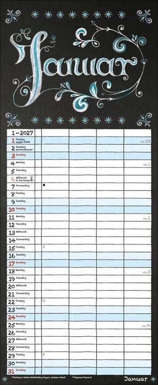 Produktbild: Tafel Timer 2027