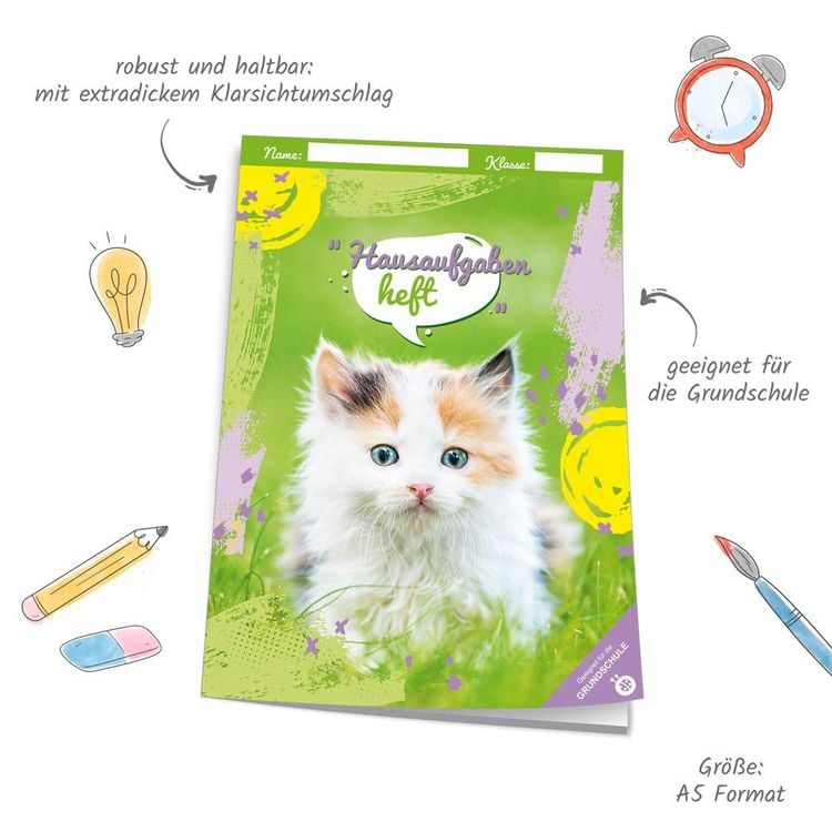 Produktbild: Tr&ouml;tsch Hausaufgabenheft Grundschule Katze