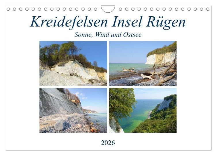Produktbild: Kreidefelsen Insel R&uuml;gen - Sonne, Wind und Ostsee (Wandkalender 2026 DIN A4 quer), CALVENDO Monatskalender